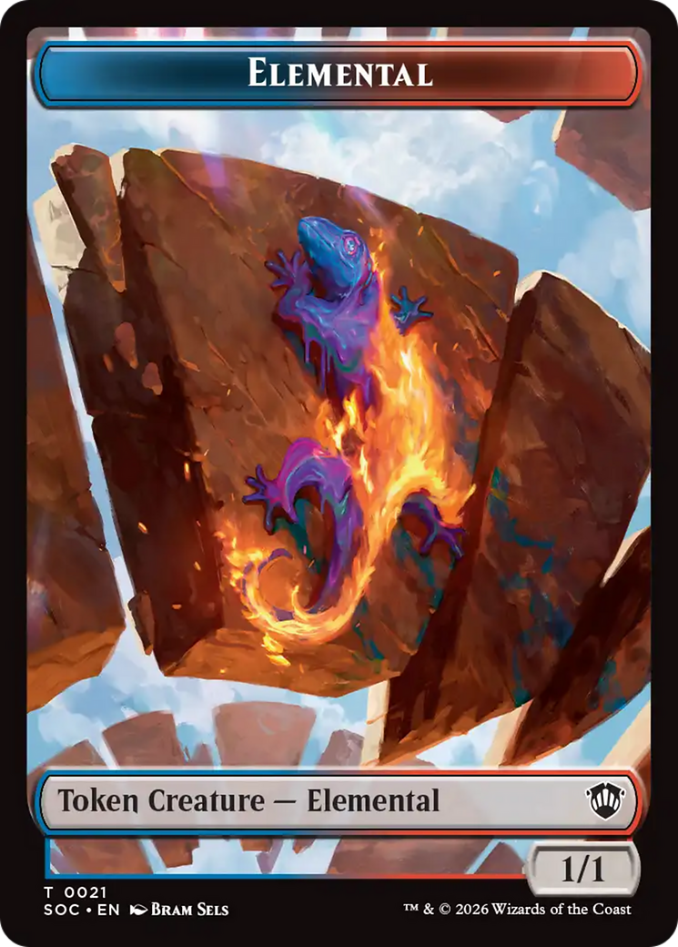 Elemental (0021) // Phyrexian Myr Double-Sided Token [Secrets of Strixhaven Commander Tokens] | Total Play