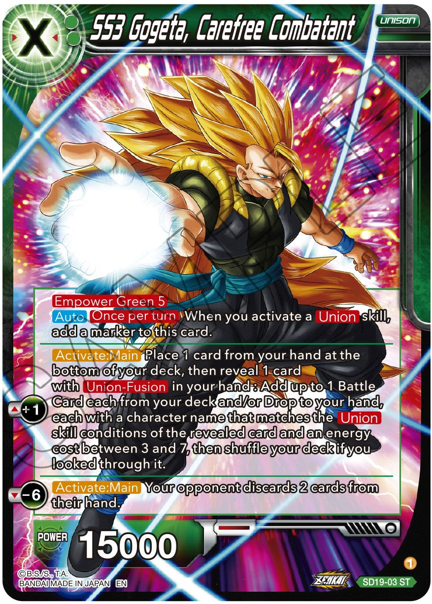 SS3 Gogeta, Carefree Combatant (SD19-03) [Dawn of the Z-Legends] | Total Play