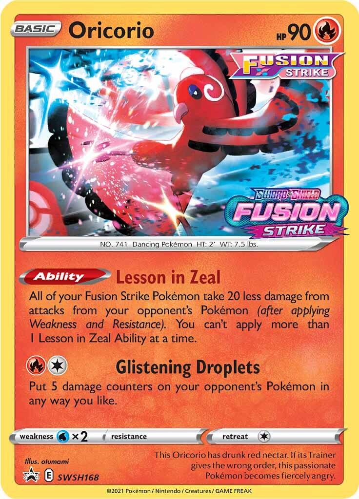 Oricorio (SWSH168) (Prerelease Promo) [Sword & Shield: Black Star Promos] | Total Play