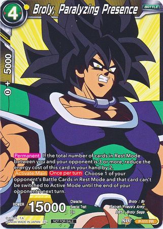 Broly, Paralyzing Presence (Broly Pack Vol. 3) (P-111) [Promotion Cards] | Total Play