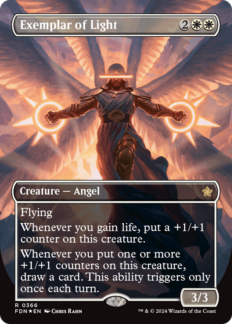 Exemplar of Light (Borderless) (Mana Foil) [Foundations] | Total Play