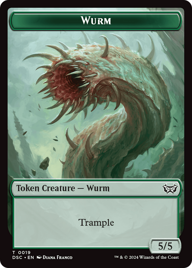 Wurm (0019) // Insect (0010) Double-Sided Token [Duskmourn: House of Horror Commander Tokens] | Total Play