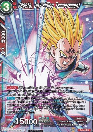 Vegeta, Unyielding Temperament (Power Booster: World Martial Arts Tournament) (P-143) [Promotion Cards] | Total Play
