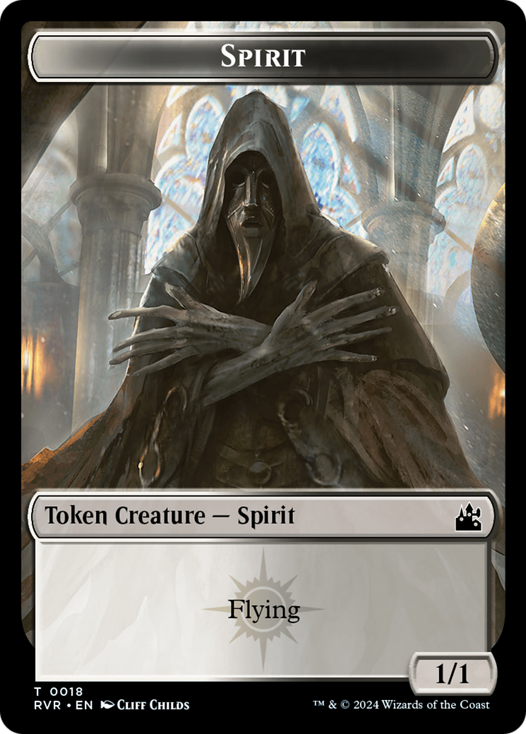 Spirit (0018) // Voja Double-Sided Token [Ravnica Remastered Tokens] | Total Play