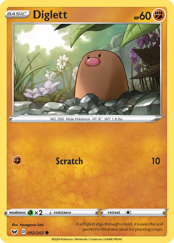 Diglett (092/202) [Sword & Shield: Base Set] | Total Play