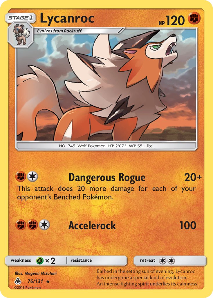 Lycanroc (76/131) (Theme Deck Exclusive) [Sun & Moon: Forbidden Light] | Total Play