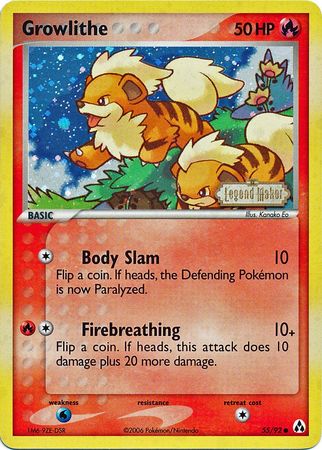 Growlithe (55/92) (Stamped) [EX: Legend Maker] | Total Play