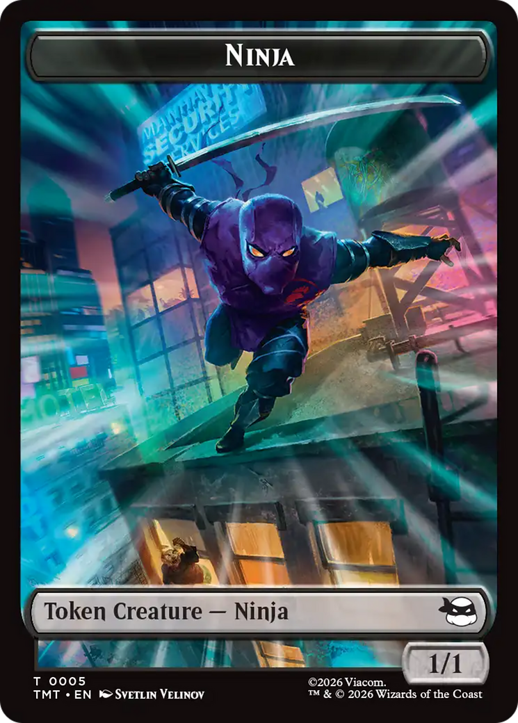 Treasure // Ninja Double-Sided Token [Teenage Mutant Ninja Turtles Commander Tokens] | Total Play
