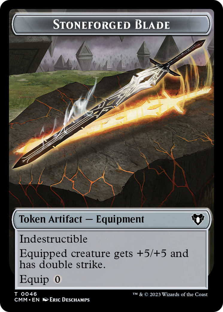 Servo // Stoneforged Blade Double-Sided Token [Commander Masters Tokens] | Total Play