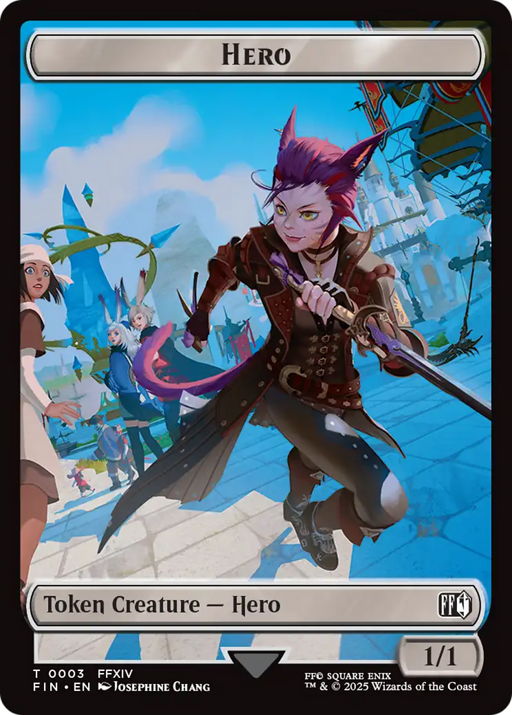 Spirit // Hero (0002) Double-Sided Token [FINAL FANTASY Commander Tokens] | Total Play