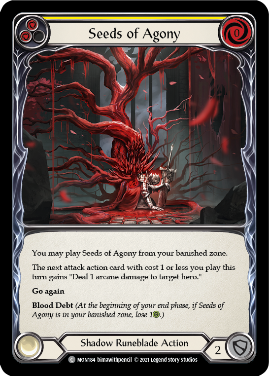 Seeds of Agony (Yellow) [MON184-RF] (Monarch)  1st Edition Rainbow Foil | Total Play