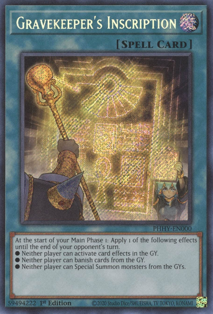 Gravekeeper's Inscription [PHHY-EN000] Secret Rare | Total Play