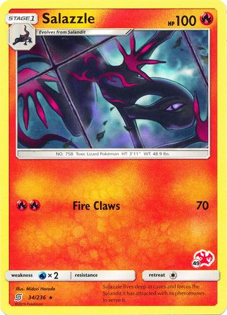 Salazzle (34/236) (Charizard Stamp #49) [Battle Academy 2020] | Total Play
