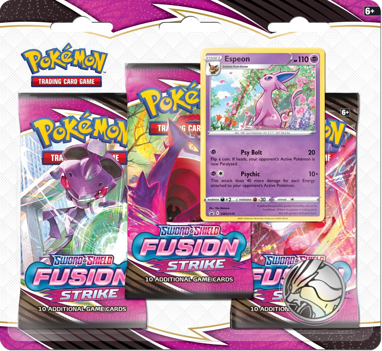 Sword & Shield: Fusion Strike - 3-Pack Blister (Espeon) | Total Play