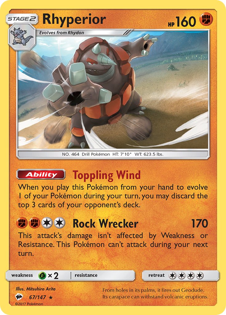 Rhyperior (67/147) (Theme Deck Exclusive) [Sun & Moon: Burning Shadows] | Total Play