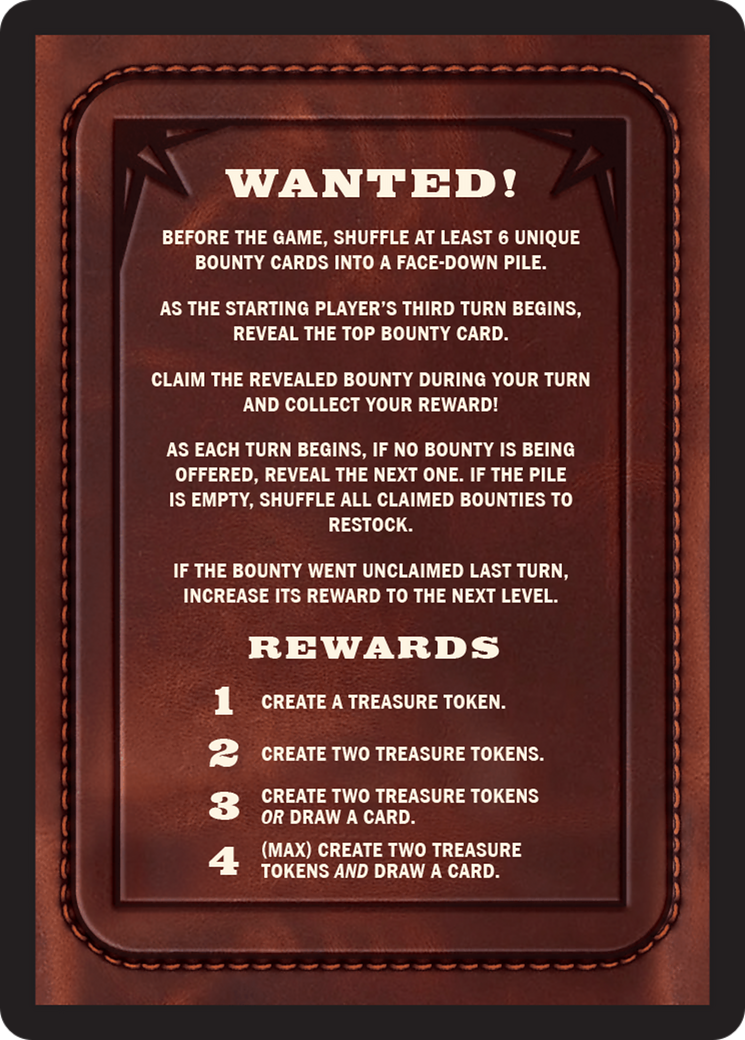 Bounty: The Outsider // Bounty Rules Double-Sided Token [Outlaws of Thunder Junction Commander Tokens] | Total Play