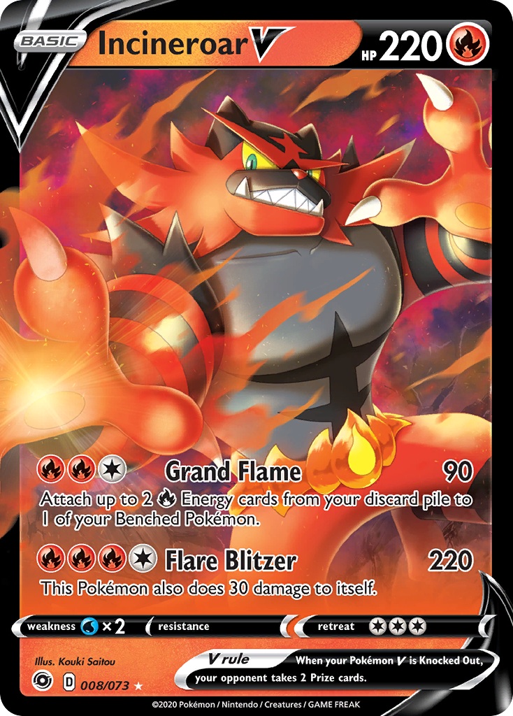Incineroar V (008/073) [Sword & Shield: Champion's Path] | Total Play