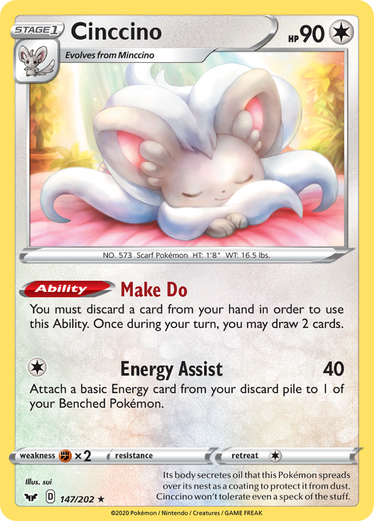 Cinccino (147/202) [Sword & Shield: Base Set] | Total Play