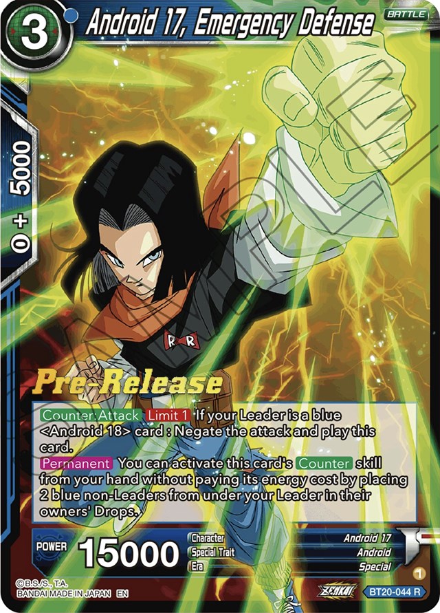 Android 17, Emergency Defense (BT20-044) [Power Absorbed Prerelease Promos] | Total Play
