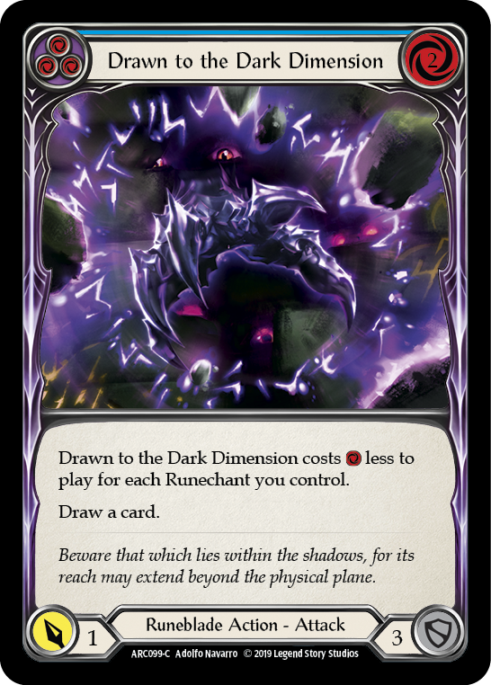 Drawn to the Dark Dimension (Blue) [ARC099-C] (Arcane Rising)  1st Edition Rainbow Foil | Total Play