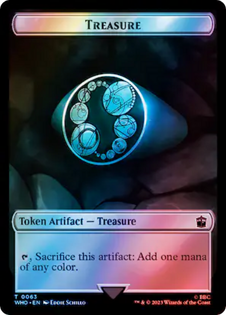 Alien Angel // Treasure (0063) Double-Sided Token (Surge Foil) [Doctor Who Tokens] | Total Play