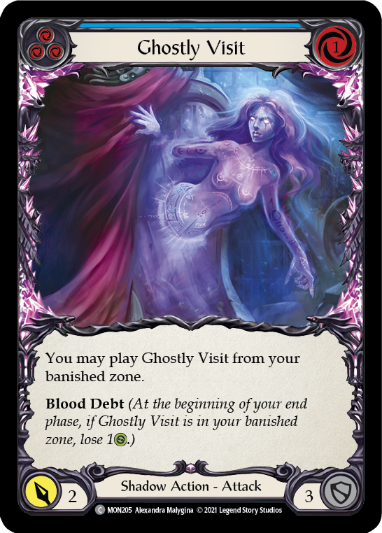 Ghostly Visit (Blue) [MON205-RF] (Monarch)  1st Edition Rainbow Foil | Total Play