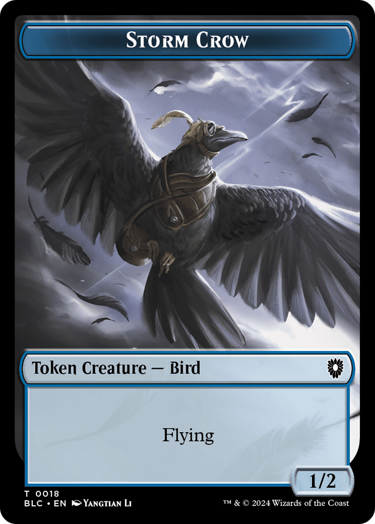 Storm Crow // Frog Lizard Double-Sided Token [Bloomburrow Commander Tokens] | Total Play