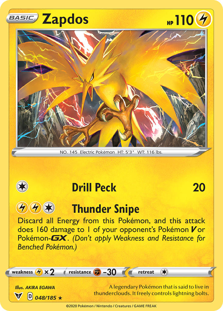Zapdos (048/185) [Sword & Shield: Vivid Voltage] | Total Play