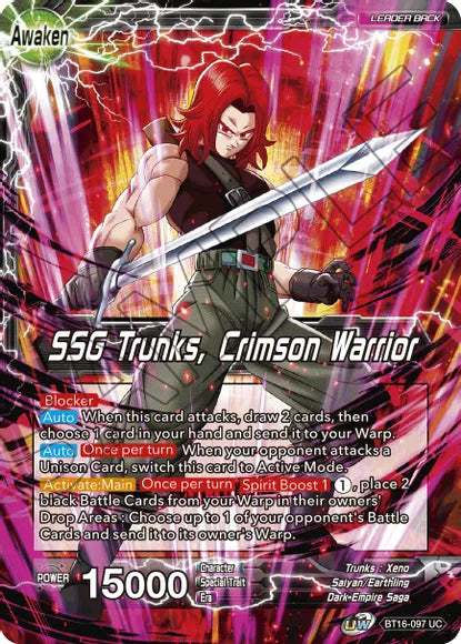 Trunks // SSG Trunks, Crimson Warrior (BT16-097) [Realm of the Gods] | Total Play