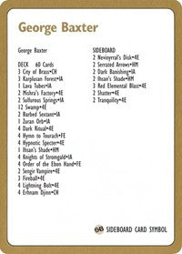 1996 George Baxter Decklist Card [World Championship Decks] | Total Play