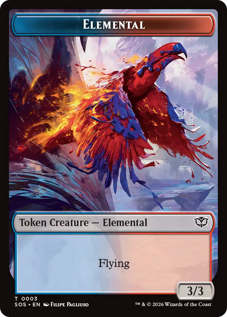 Elemental (0003) // Treasure Double-Sided Token [Secrets of Strixhaven Tokens] | Total Play
