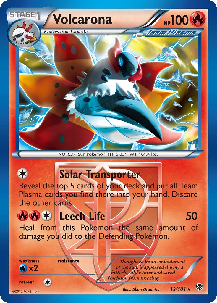 Volcarona (13/101) (Theme Deck Exclusive) [Black & White: Plasma Blast] | Total Play