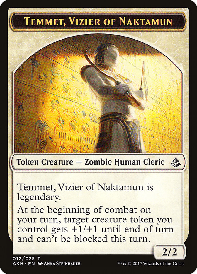 Temmet, Vizier of Naktamun // Zombie Double-Sided Token [Amonkhet Tokens] | Total Play