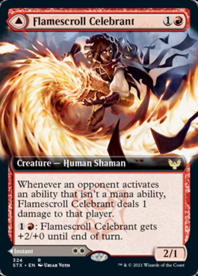 Flamescroll Celebrant // Revel in Silence (Extended Art) [Strixhaven: School of Mages] | Total Play