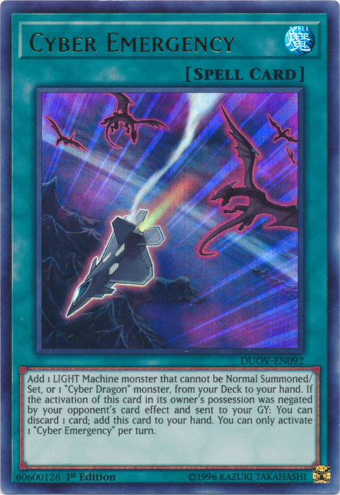 Cyber Emergency [DUOV-EN092] Ultra Rare | Total Play