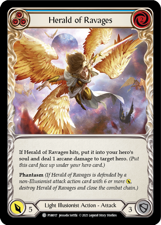 Herald of Ravages (Blue) [PSM017] (Monarch Prism Blitz Deck) | Total Play