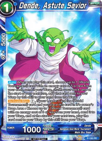 Dende, Astute Savior (Power Booster) (P-150) [Promotion Cards] | Total Play