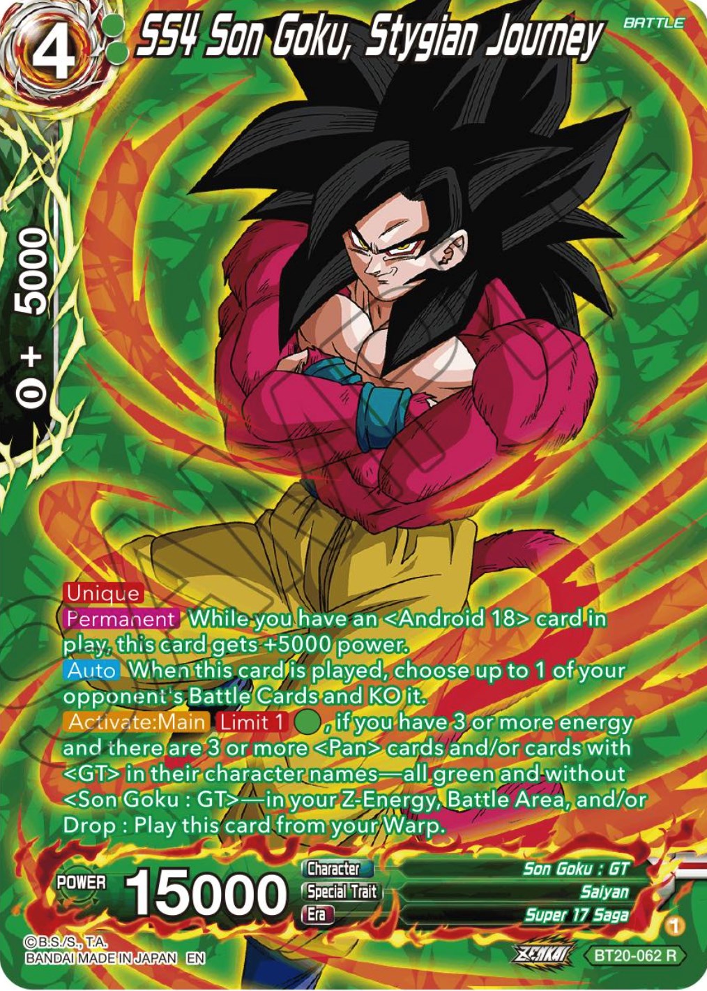 SS4 Son Goku, Stygian Journey (Silver Foil) (BT20-062) [Power Absorbed] | Total Play