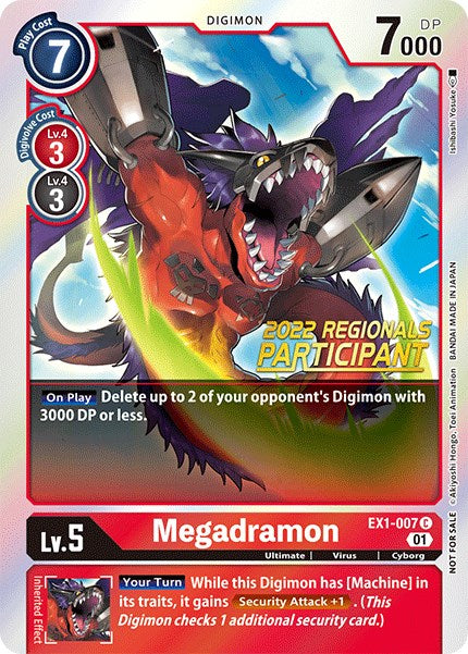 Megadramon [EX1-007] (2022 Championship Online Regional) (Online Participant) [Classic Collection Promos] | Total Play