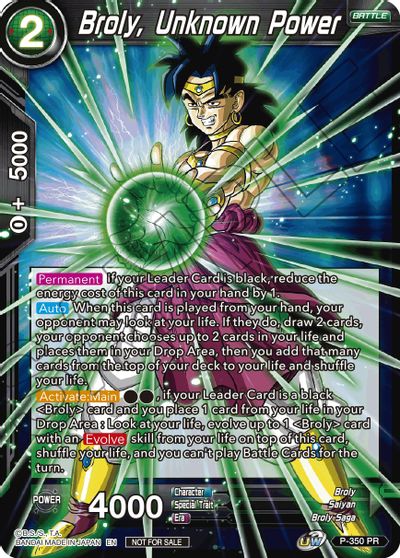 Broly, Unknown Power (P-350) [Tournament Promotion Cards] | Total Play