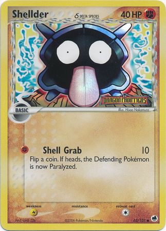 Shellder (63/101) (Delta Species) (Stamped) [EX: Dragon Frontiers] | Total Play