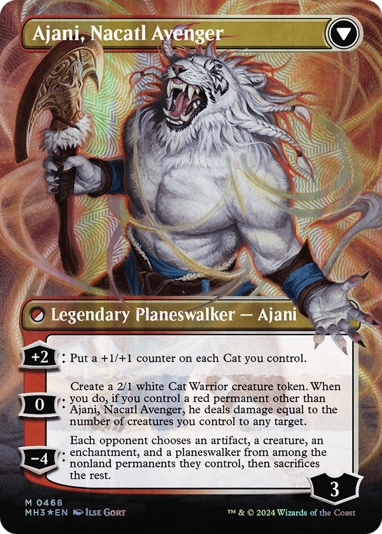 Ajani, Nacatl Pariah // Ajani, Nacatl Avenger (Borderless) (Textured Foil) [Modern Horizons 3] | Total Play