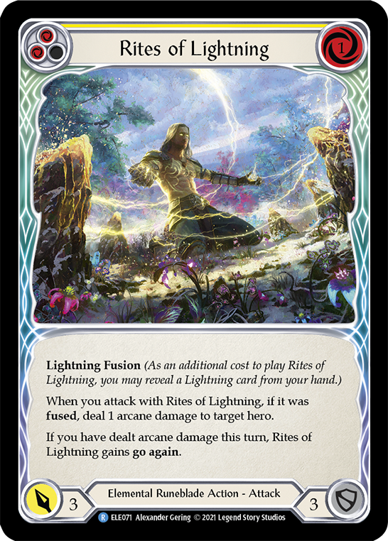 Rites of Lightning (Yellow) [ELE071] (Tales of Aria)  1st Edition Rainbow Foil | Total Play