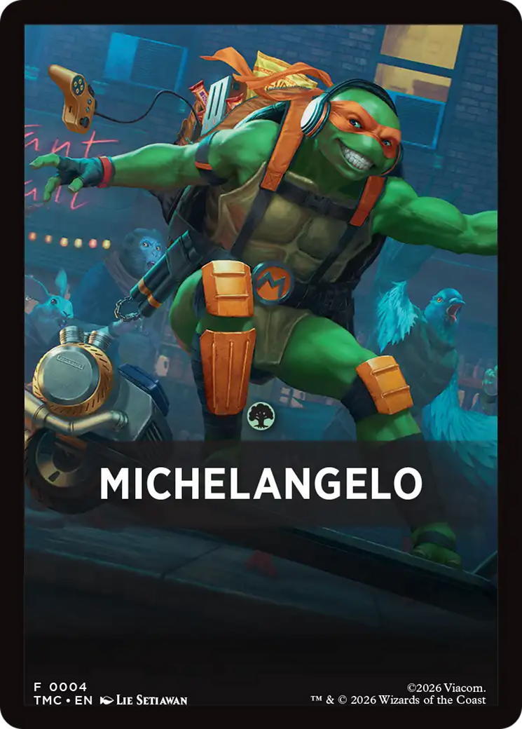 Michelangelo Theme Card [Teenage Mutant Ninja Turtles Commander Tokens] | Total Play
