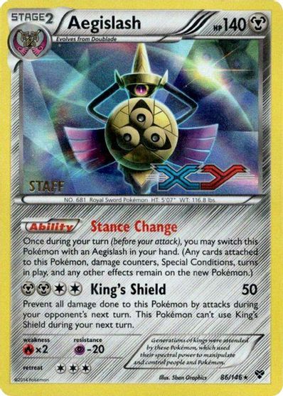 Aegislash (86/146) (Staff Prerelease Promo) [XY: Black Star Promos] | Total Play