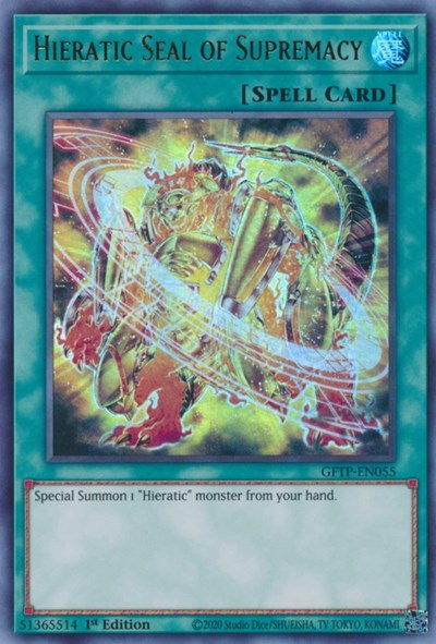 Hieratic Seal of Supremacy [GFTP-EN055] Ultra Rare | Total Play