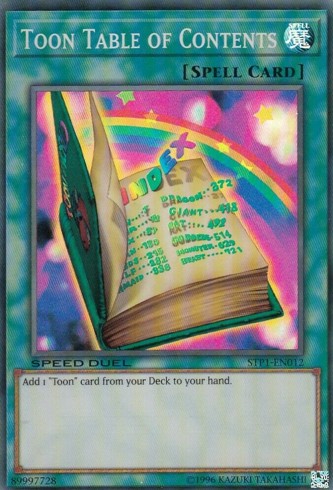 Toon Table of Contents [STP1-EN012] Super Rare | Total Play