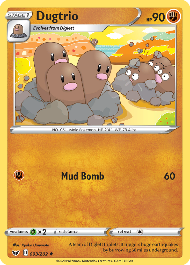 Dugtrio (093/202) [Sword & Shield: Base Set] | Total Play