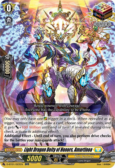 Light Dragon Deity of Honors, Amartinoa (D-BT01/022EN) [Genesis of the Five Greats] | Total Play