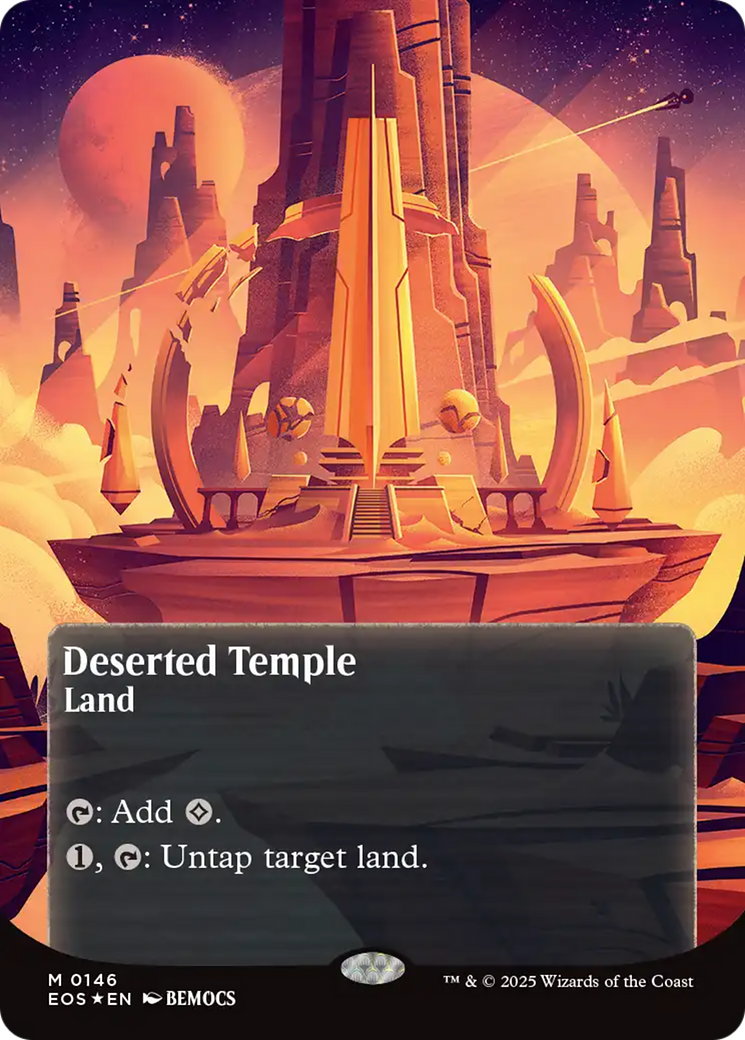 Deserted Temple (0146) (Borderless) (Galaxy Foil) [Edge of Eternities: Stellar Sights] | Total Play